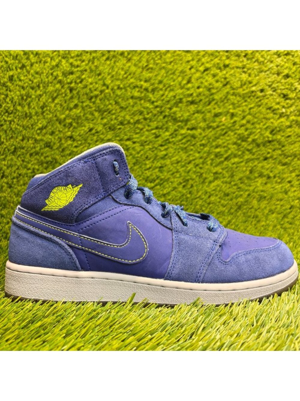 Nike Air Jordan 1 Retro Mid GG Boys Size 6.5Y Blue Basketball Shoes Sneakers